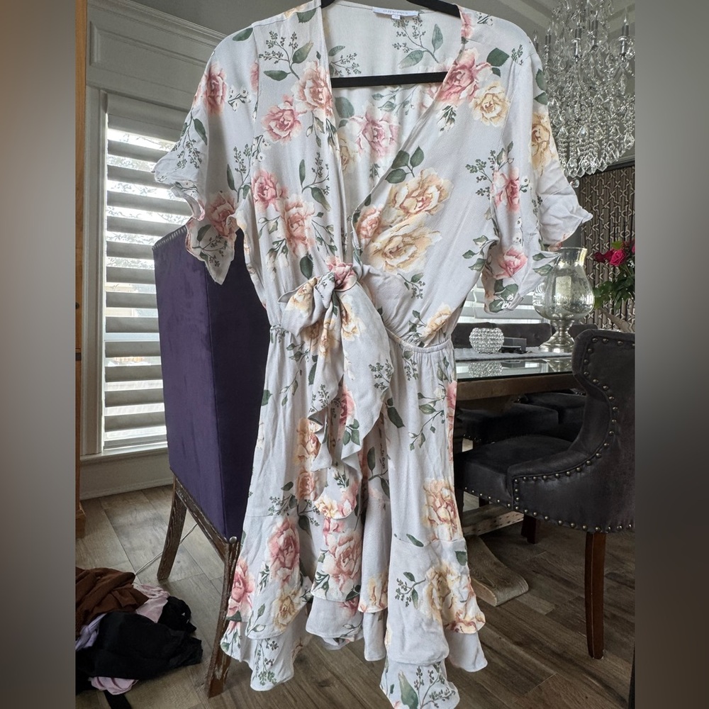 Women’s floral dress with front tie